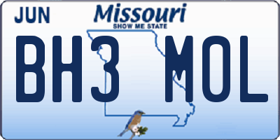MO license plate BH3M0L