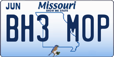MO license plate BH3M0P
