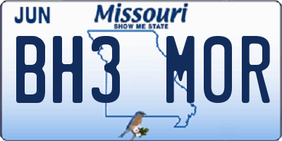 MO license plate BH3M0R