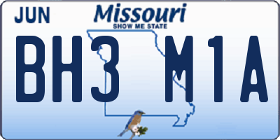 MO license plate BH3M1A