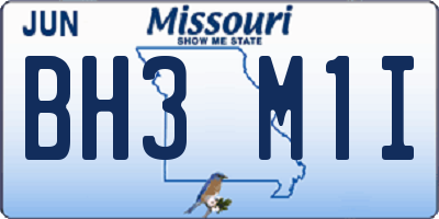 MO license plate BH3M1I