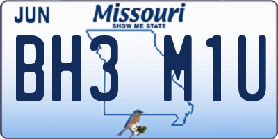 MO license plate BH3M1U