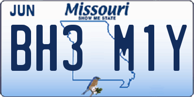 MO license plate BH3M1Y