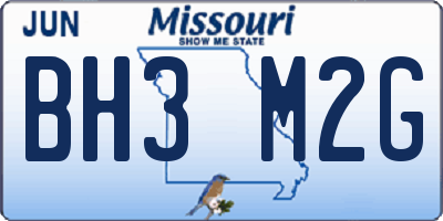 MO license plate BH3M2G