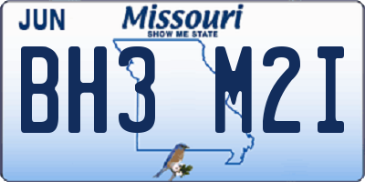 MO license plate BH3M2I