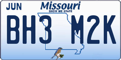 MO license plate BH3M2K