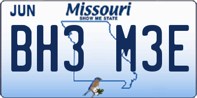 MO license plate BH3M3E