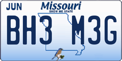 MO license plate BH3M3G