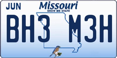 MO license plate BH3M3H