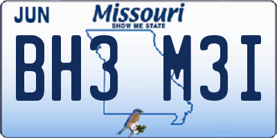 MO license plate BH3M3I