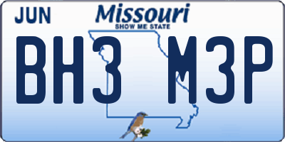 MO license plate BH3M3P