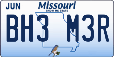 MO license plate BH3M3R