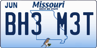 MO license plate BH3M3T
