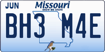 MO license plate BH3M4E