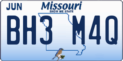 MO license plate BH3M4Q