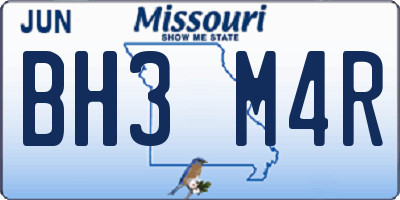 MO license plate BH3M4R