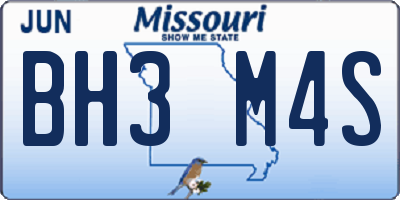 MO license plate BH3M4S