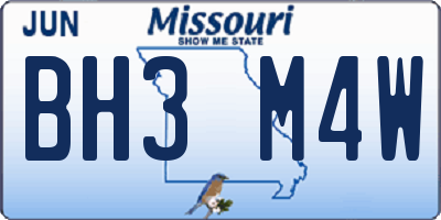 MO license plate BH3M4W