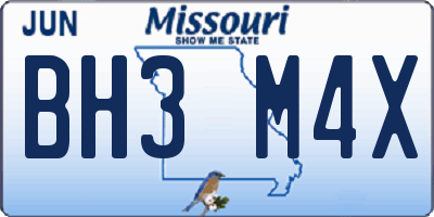 MO license plate BH3M4X