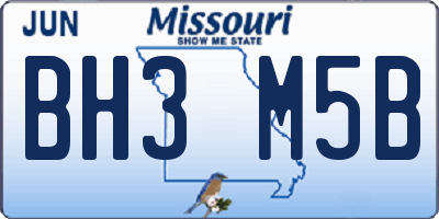 MO license plate BH3M5B