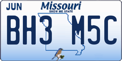 MO license plate BH3M5C