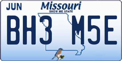 MO license plate BH3M5E