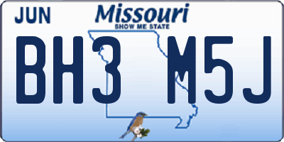 MO license plate BH3M5J
