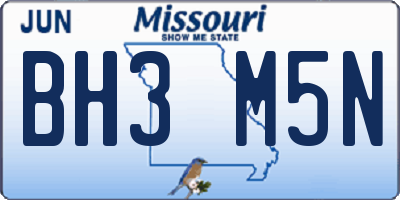 MO license plate BH3M5N