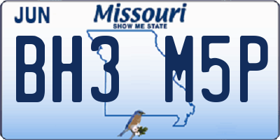 MO license plate BH3M5P