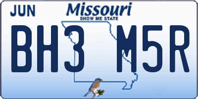 MO license plate BH3M5R