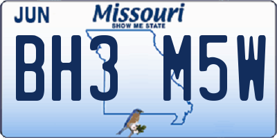 MO license plate BH3M5W