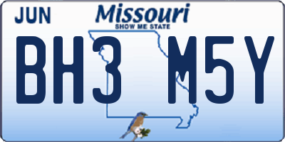 MO license plate BH3M5Y