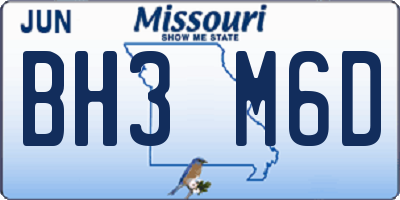 MO license plate BH3M6D