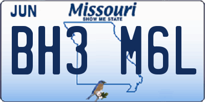 MO license plate BH3M6L