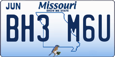 MO license plate BH3M6U