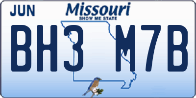 MO license plate BH3M7B