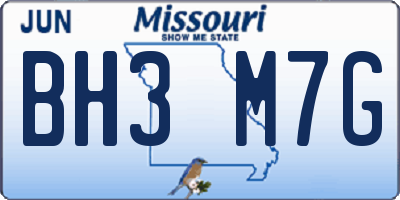 MO license plate BH3M7G