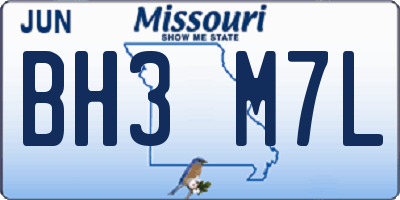 MO license plate BH3M7L