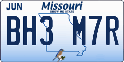 MO license plate BH3M7R