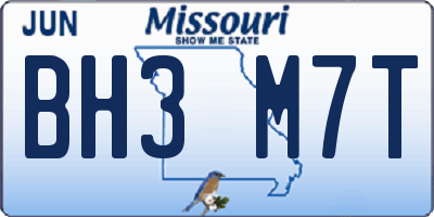MO license plate BH3M7T