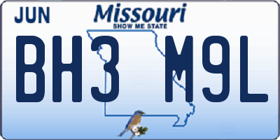 MO license plate BH3M9L
