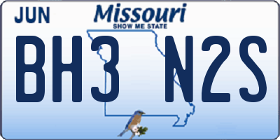 MO license plate BH3N2S