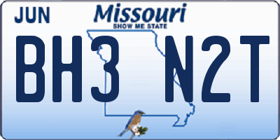 MO license plate BH3N2T