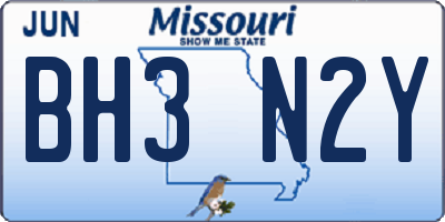 MO license plate BH3N2Y
