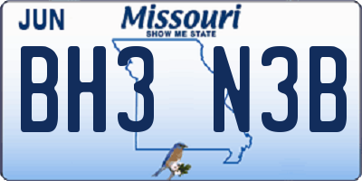 MO license plate BH3N3B