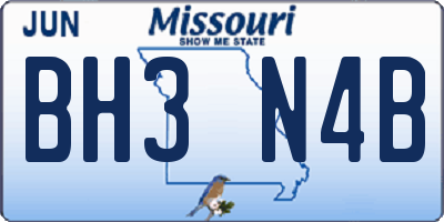 MO license plate BH3N4B