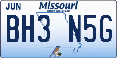 MO license plate BH3N5G