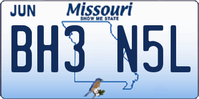 MO license plate BH3N5L