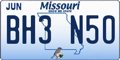 MO license plate BH3N5O