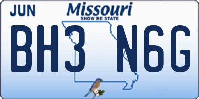 MO license plate BH3N6G